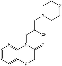 10-(2-hydroxy-3-morpholin-4-yl-propyl)-7-oxa-2,10-diazabicyclo[4.4.0]d eca-2,4,11-trien-9-one Struktur