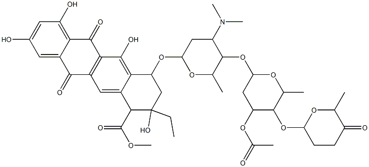 3'-O-Acetyl-2-hydroxyaclacinomycin Struktur