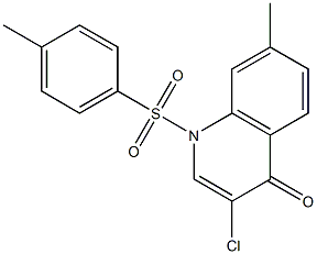 4(1)-Quinolone,  3-chloro-7-methyl-1-p-tolylsulfonyl-  (2CI) Struktur