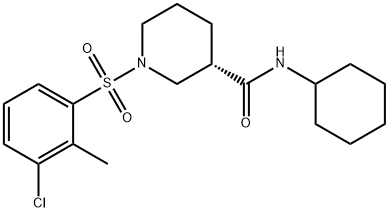 (3S)-1-[(3-chloro-2-methylbenzene)sulfonyl]-
N-cyclohexylpiperidine-3-carboxamide Struktur