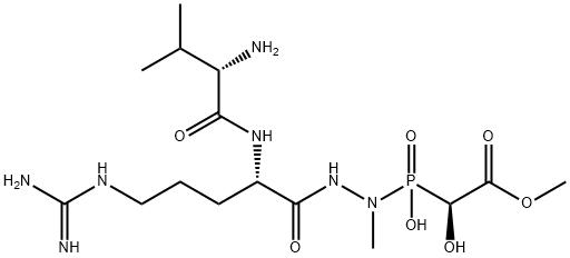 Nα-L-Valyl-L-arginine 2-[hydroxy(1-hydroxy-2-methoxy-2-oxoethyl)phosphinyl]-2-methyl hydrazide Struktur