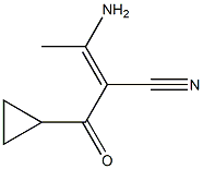 Cyclopropanepropanenitrile,  -alpha--(1-aminoethylidene)--bta--oxo- Struktur