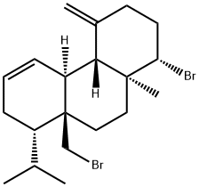 (1S)-1,2,3,4,4aα,4bβ,7,8,8a,9,10,10a-Dodecahydro-1β-bromo-8aα-(bromomethyl)-10aβ-methyl-4-methylene-8β-(1-methylethyl)phenanthrene Struktur