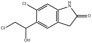 Ziprasidone IMpurity (6-Chloro-5-(2-Chloro-1-Hydroxy-Ethyl)-1,3-Dihydro-Indol-2-One) Struktur