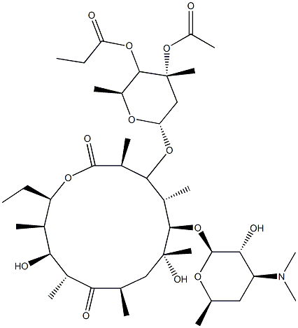 3'-O-Demethyl-3'-O-acetyl-4'-O-propanoyl-12-deoxyerythromycin Struktur