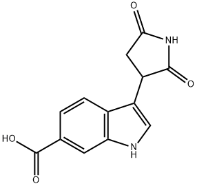 3-(2,5-dioxo-pyrrolidin-3-yl)-1H-indole-6-carboxylic acid Struktur