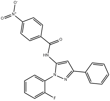 N-[1-(2-Fluorophenyl)-3-phenyl-1H-pyrazol-5-yl]-4-nitrobenzamide Struktur