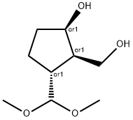 Cyclopentanemethanol, 2-(dimethoxymethyl)-5-hydroxy-, (1-alpha-,2-ba-,5-alpha-)- (9CI) Struktur