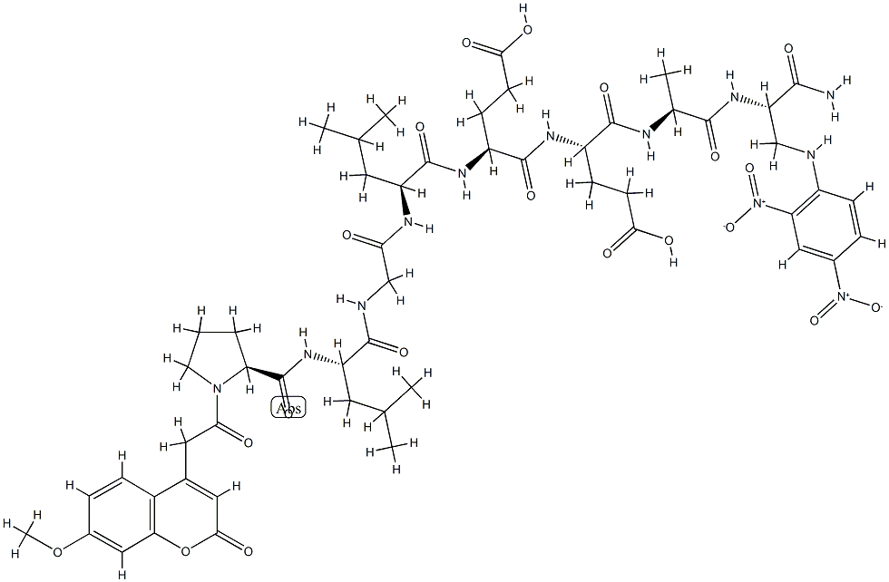 Mca-Pro-Leu-Gly-Leu-Glu-Glu-Ala-Dap(Dnp)-NH2 Struktur