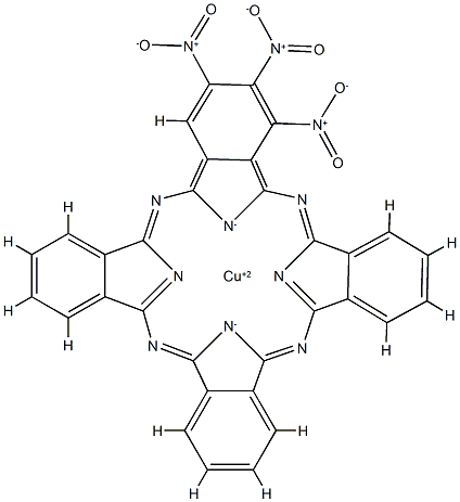 [trinitro-29H,31H-phthalocyaninato(2-)-N29,N30,N31,N32]copper Struktur