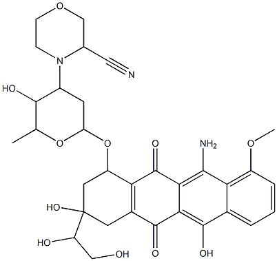 beta-3'-Deamino-3'-(3-cyano-4-morpholinyl)-12-imino-13-dihydroadriamycin Struktur