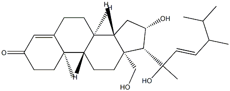 (20ξ,22E,24ξ)-16β,18,20-Trihydroxy-24-methyl-4,22-cholestadien-3-one Struktur