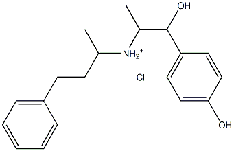 4-Hydroxy-α-[1-(1-methyl-3-phenylpropylamino)ethyl]benzyl alcohol hydrochloride Struktur