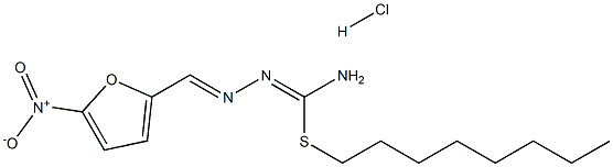 2-Furaldehyde, 5-nitro-, 3-octyl-3-thioisosemicarbazone, monohydrochloride Struktur