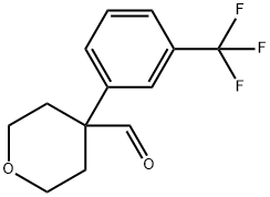 4-3-(Trifluoromethyl)phenylütetrahydro-2H-pyran-4-carboxaldehyde Struktur