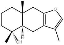 (4aR)-4,4aα,5,6,7,8,8a,9-Octahydro-3,5,8aβ-trimethylnaphtho[2,3-b]furan-5α-ol Struktur