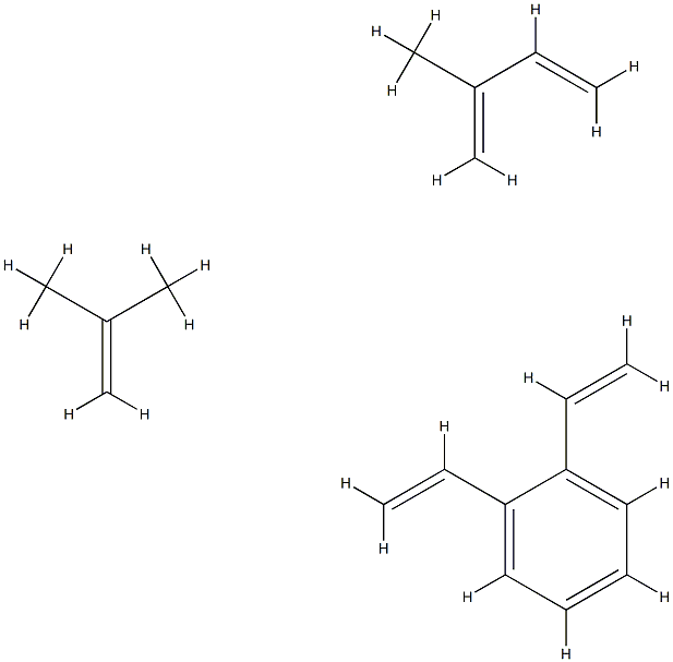 Benzene, diethenyl-, polymer with 2-methyl-1,3-butadiene and 2-methyl-1-propene Struktur