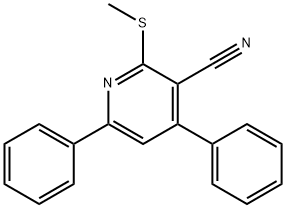 2-(methylsulfanyl)-4,6-diphenylnicotinonitrile Struktur