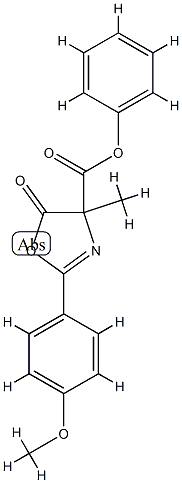 4-Oxazolecarboxylic  acid,  4,5-dihydro-2-(4-methoxyphenyl)-4-methyl-5-oxo-,  phenyl  ester Struktur