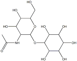 1-O-alpha-2-acetamido-2-deoxygalactopyranosyl-inositol Struktur