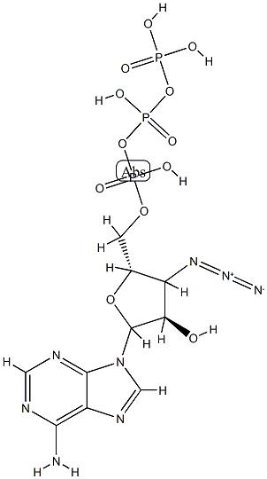 9-(3'-azido-3'-deoxy-beta-D-xylofuranosyl)adenine 5'-triphosphate Struktur