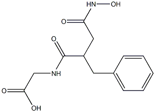 (3-(N-hydroxy)carboxamido-2-benzylpropanoyl)glycine Struktur