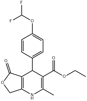 ethyl 5-[4-(difluoromethoxy)phenyl]-3-methyl-7-oxo-8-oxa-2-azabicyclo[ 4.3.0]nona-3,10-diene-4-carboxylate Struktur