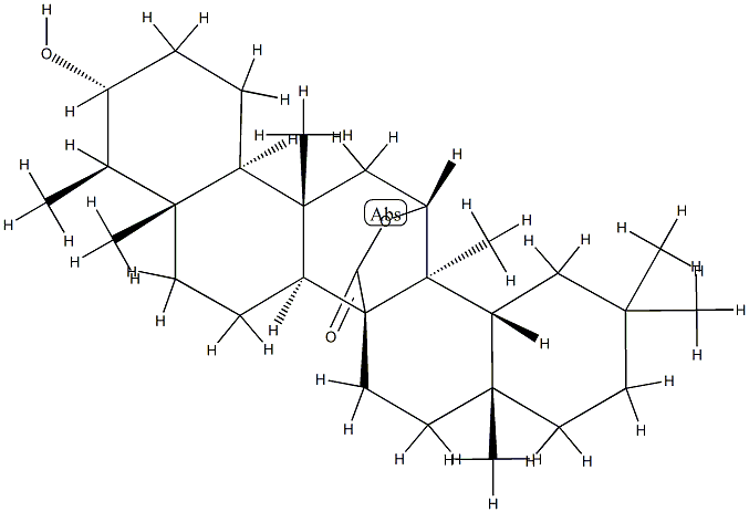 3α,12β-Dihydroxy-D:A-friedooleanan-26-oic acid 26,12-lactone Struktur