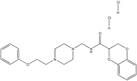 1,4-Benzodioxin-2-carboxamide, 2,3-dihydro-N-((4-(2-phenoxyethyl)-1-pi perazinyl)methyl)-, trans- Struktur