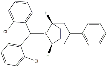 8-Azabicyclo[3.2.1]octane, 8-[bis(2-chlorophenyl)Methyl]-3-(2-pyridinyl)-, (3-exo)- Struktur