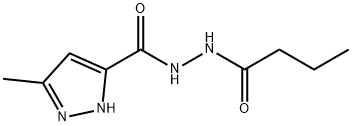 N'-butyryl-3-methyl-1H-pyrazole-5-carbohydrazide Struktur