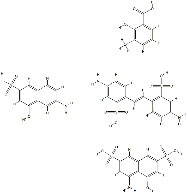 Benzoic acid, 2-hydroxy-3-methyl-, reaction products with 4-amino-5-hydroxy-2,7-naphthalenedisulfonic acid, 6-amino-4-hydroxy-2-naphthalenesulfonic acid and 2,2-(1,2-ethenediyl)bis5-aminobenzenesulfonic acid Struktur