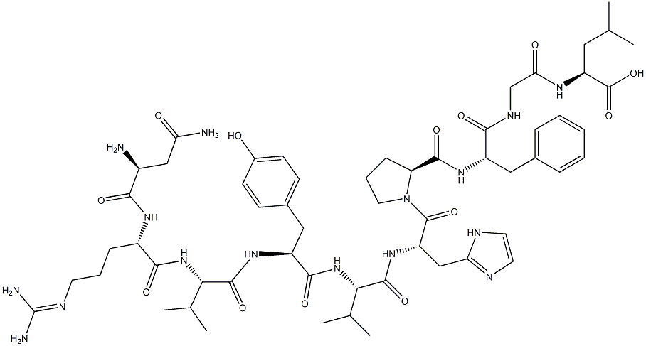 angiotensin I, Asn(1)-Val(5)-Gly(9)- Struktur