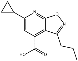 6-cyclopropyl-3-propylisoxazolo[5,4-b]pyridine-4-carboxylic acid Struktur