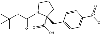 Boc-(S)-α-(4-nitro-benzyl)-proline Struktur