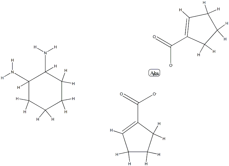 bis(cyclopentenecarboxylato)-1,2-diaminocyclohexane-platinum(II) Struktur