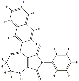 5-(2'-naphthyl)-7-phenyl-(2,3,6,8-tetrahydro)pyrrolo-(3,4-e)(1,4)-diazepine-6-thioxo-8-(1H,7H)one Struktur