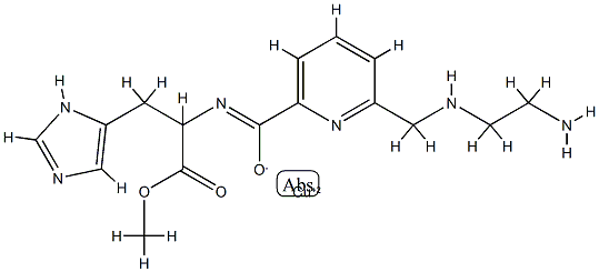 copper(II)-methyl 2-(2-aminoethyl)aminoethylpyridine-6-carboxylhistidinate Struktur