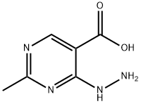 5-Pyrimidinecarboxylic acid, 4-hydrazino-2-methyl- (6CI,9CI) Struktur