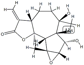 (3aS)-6aβ-Chloro-3aβ,4,5,6,6a,7,7aβ,8a,8bβ,8cα-decahydro-6β,7α-dihydroxy-6,8aβ-dimethyl-3-methyleneoxireno[2,3]azuleno[4,5-b]furan-2(3H)-one Struktur