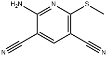 2-amino-6-(methylsulfanyl)-3,5-pyridinedicarbonitrile Struktur