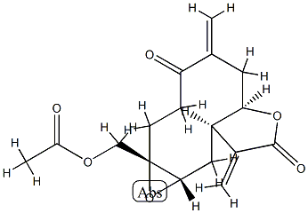 [1aS,6aR,9aR,10aS]-1a-[(Acetyloxy)methyl]-2,3,6,6a,9,9a,10,10a-octahydro-5,9-bis(methylene)oxireno[4,5]cyclodeca[1,2-b]furan-4,8(1aH,5H)-dione Struktur