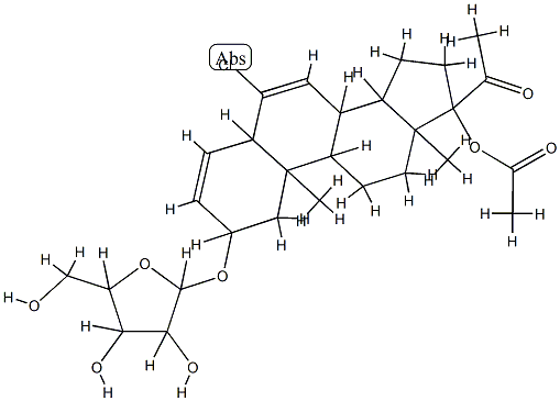 3-O-arabinofuranosylchlormadinol acetate Struktur