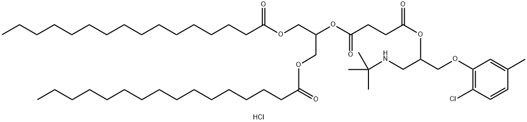 2-((1-(2-chloro-5-methylphenoxy)-3-tert-butylamino-2-propoxy)succinyl)-1,3-dipalmitoylglyceroyl Struktur