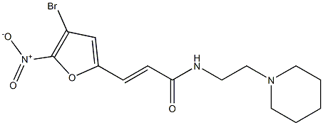 N-(2-N-piperidinylethyl)-beta-(5-nitro-4-bromo-2-furyl)acrylamide Struktur