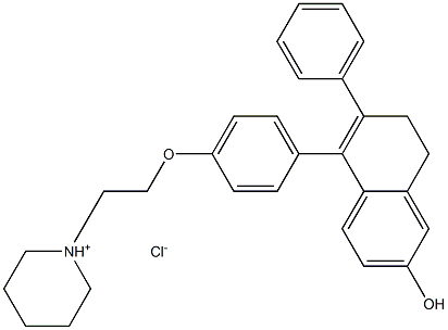 2-Naphthalenol,7,8-dihydro-6-phenyl-5-[4-[2-(1-piperidinyl)ethoxy]phenyl]-, hydrochloride(1:1) Struktur