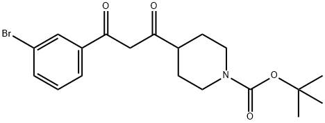 4-[3-(3-BROMO-PHENYL)-3-OXO-PROPIONYL]-PIPERIDINE-1-CARBOXYLIC ACID TERT-BUTYL ESTER Struktur