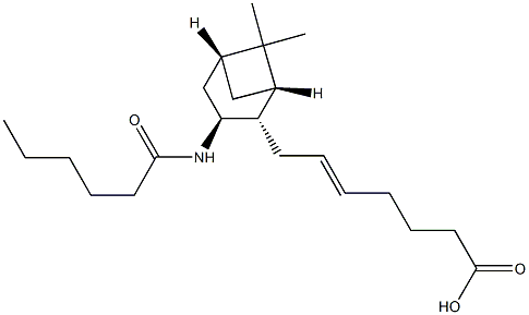 (5Z)-7-[(1S,5R)-6,6-Dimethyl-3β-[(1-oxohexyl)amino]bicyclo[3.1.1]heptan-2α-yl]-5-heptenoic acid Struktur