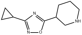 3-cyclopropyl-5-(piperidin-3-yl)-1,2,4-oxadiazole Struktur