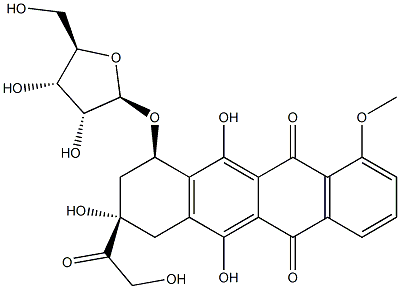 7-O-ribofuranosyladriamycinone Struktur